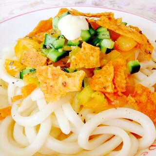 ドリトスと夏野菜のぶっかけうどん♥︎